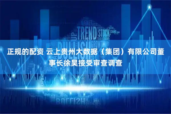 正规的配资 云上贵州大数据（集团）有限公司董事长徐昊接受审查调查